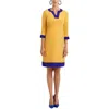 Kasper Jude Womens Contrast Trim Crepe Shift Dress