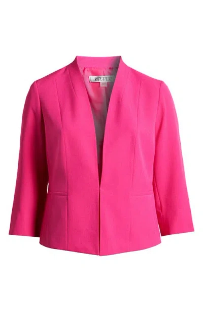 Kasper Julia Collarless Crepe Jacket In Pink Perfection