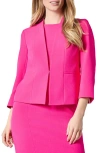 Kasper Julia Open Front Crepe Jacket In Pink Perfection