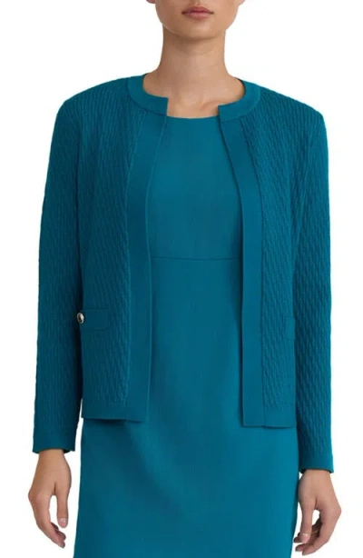 Kasper Kissing Front Cardigan In Blue