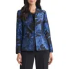 Kasper Plus Size Floral-jacquard Jacket In Black