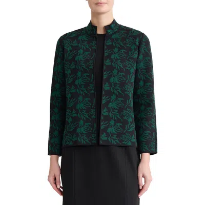 Kasper Kissing Front Jacquard Cardigan In Multi