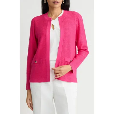 Kasper Kissing Open Front Cardigan In Pink
