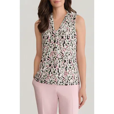 Kasper Knot Front Sleeveless Top In Multi