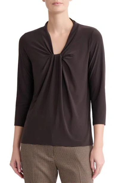 Kasper Knot Front Top In Brown