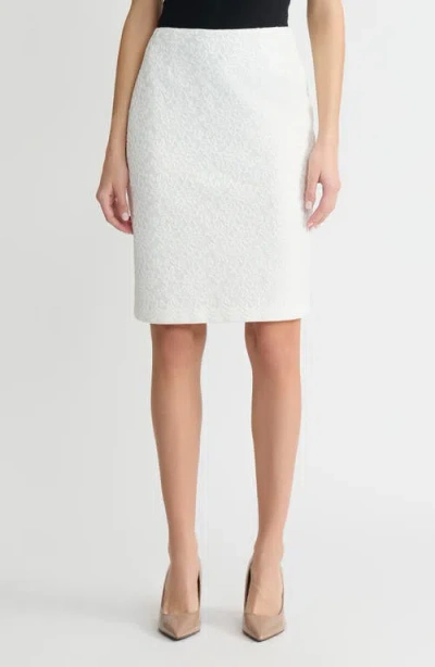 Kasper Lace Zip Pencil Skirt In White