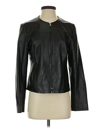 Pre-owned Kasper Leather Jacket In Black