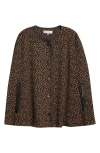 Kasper Leopard Jacquard Cape In Brown