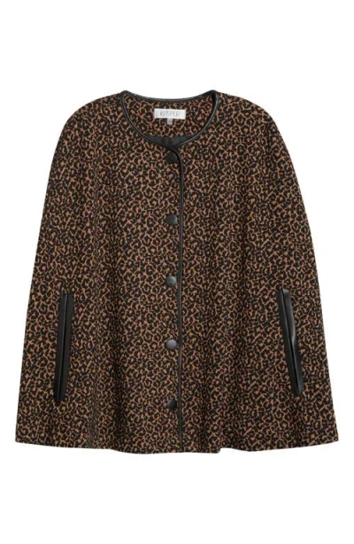 KASPER KASPER LEOPARD JACQUARD CAPE