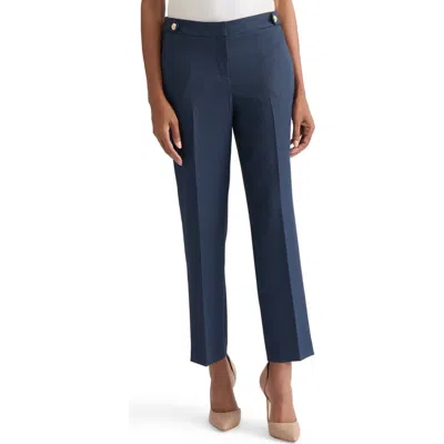 Kasper Lily Mini Check Tapered Pants In Blue