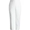 Kasper Linen Blend Ankle Pants In Lily White