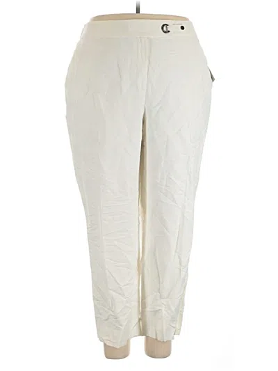 Pre-owned Kasper Linen Pants In Ivory