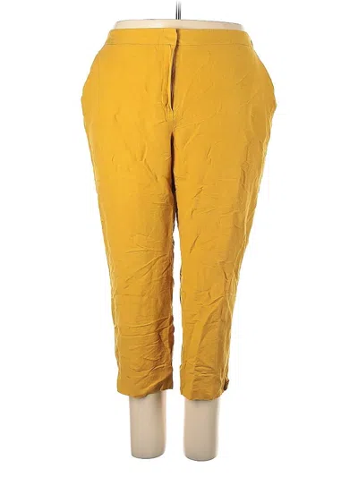 Pre-owned Kasper Linen Pants In Yellow