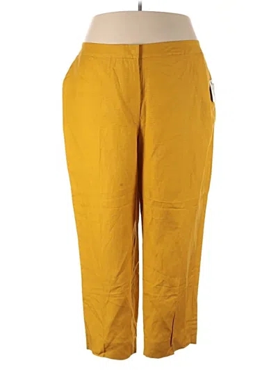 Pre-owned Kasper Linen Pants In Yellow