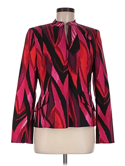 Pre-owned Kasper Long Sleeve Blouse In Burgundy