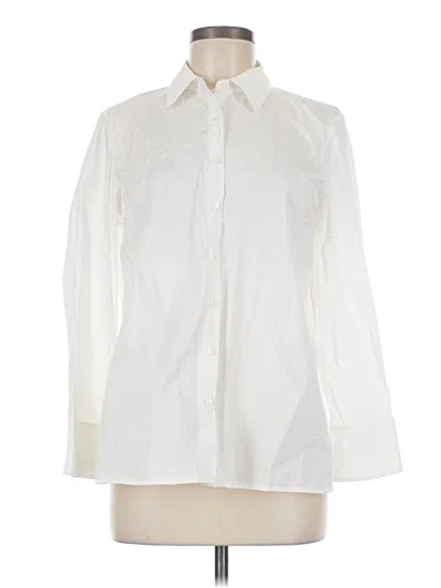 Pre-owned Kasper Long Sleeve Blouse In Ivory