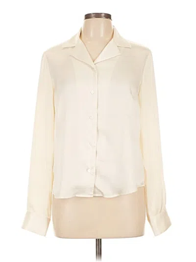 Pre-owned Kasper Long Sleeve Blouse In Ivory