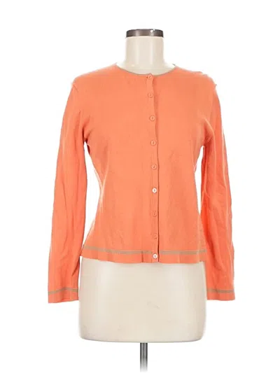 Pre-owned Kasper Long Sleeve Top Orange Square Neckline Tops