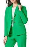 Kasper Notch Collar Crepe Jacket In Apple Green