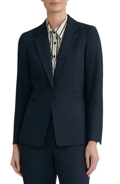 Kasper Notch Collar Waist Seam Blazer In Blue