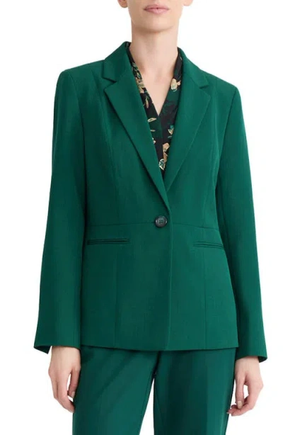 Kasper Notch Collar Waist Seam Jacket In Green