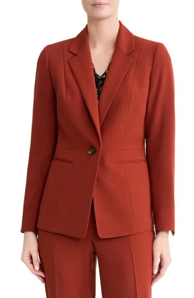 Kasper Notch Collar Waist Seam Jacket In Red