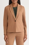 Kasper Notch Waist Seam Jacket In Brown