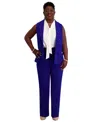 Kasper Notched Collar Open-front Vest, Regular & Plus Sizes