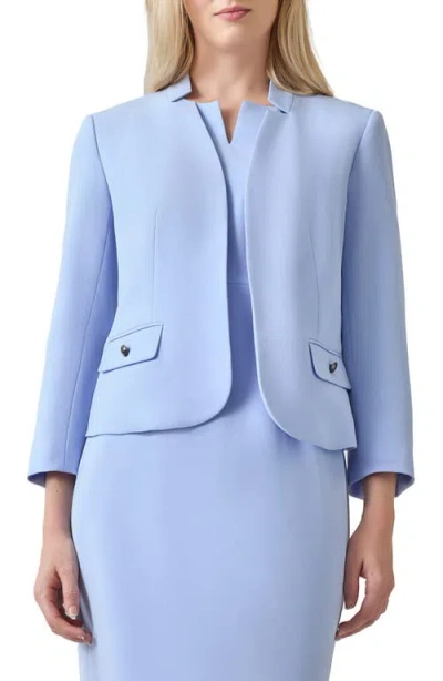 Kasper Notched Crepe Jacket In California Sky