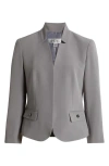 Kasper Notched Crepe Jacket In Granite