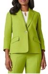 Kasper One Button Linen Blend Blazer In Kiwi