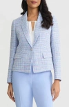 Kasper One-button Tweed Jacket In Blue