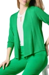 Kasper Open Front A-line Cardigan In Apple Green
