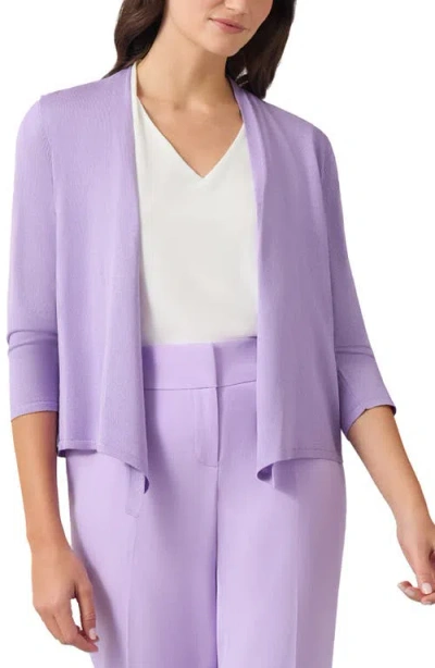 Kasper Open Front A-line Cardigan In Lavender Mist