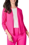 Kasper Open Front A-line Cardigan In Pink Perfection