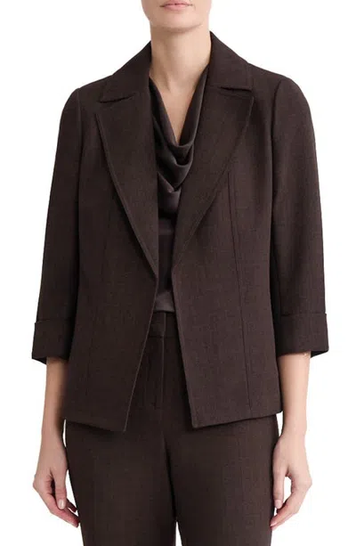 Kasper Open Front Blazer In Brown