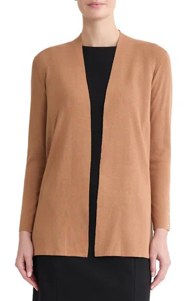 Kasper Open Front Cardigan In Brown