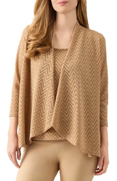 Kasper Open Stitch High-low Cardigan