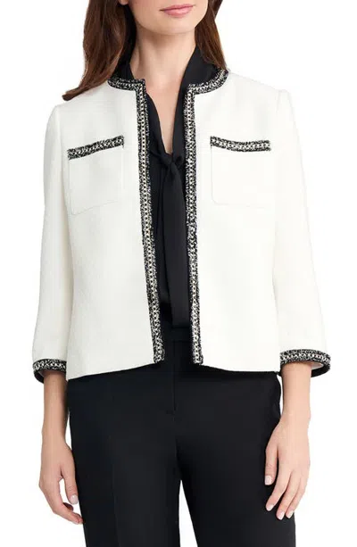 Kasper Patch Pocket Jacket In Vanilla Ice/black