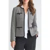 Kasper Patch Pocket Tweed Blazer In Multi