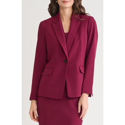 Kasper Peak Lapel Jacket In Burgundy