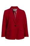 Kasper Peak Lapel One-button Blazer In Red