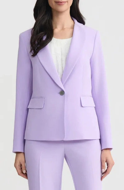Kasper Petal Lapel One-button Jacket In Purple