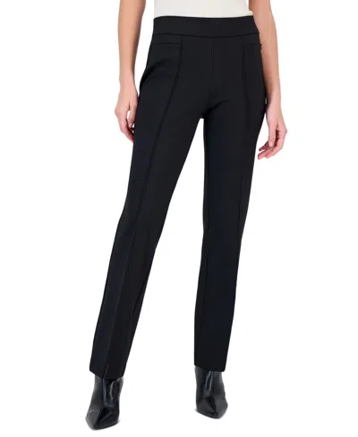 Kasper Petite Bootcut Zip-pocket Pull-on Pants In Black