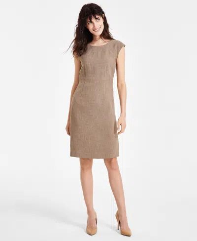 Kasper Petite Cap-sleeve Sheath Dress In Cypress Grey