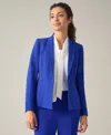 Kasper Rolled Cuff Three Quarter Sleeve Blazer In Royal Signature