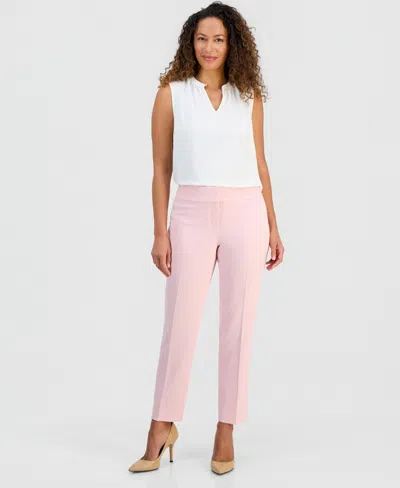 Kasper Petite Julia Slim Straight Pants In Pink