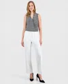 Kasper Petite Julia Stretch Crepe Pants In White