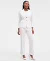 Kasper Petite Julia Stretch Crepe Two-button Blazer In White