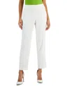Kasper Petite Mid-rise Straight Slim-fit Pants In Vanilla Ice